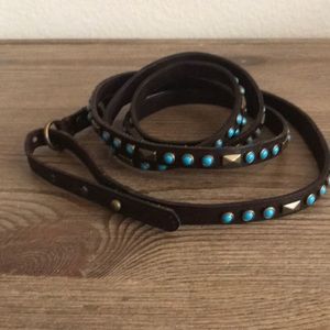 Hollister leather studded belt, like new